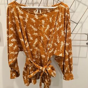 Anthropologie Tie Waste Top Size M